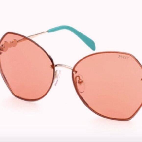 Emilio Pucci 61mm Square Sunglasses Shiny Rose Gold - Picture 3 of 8